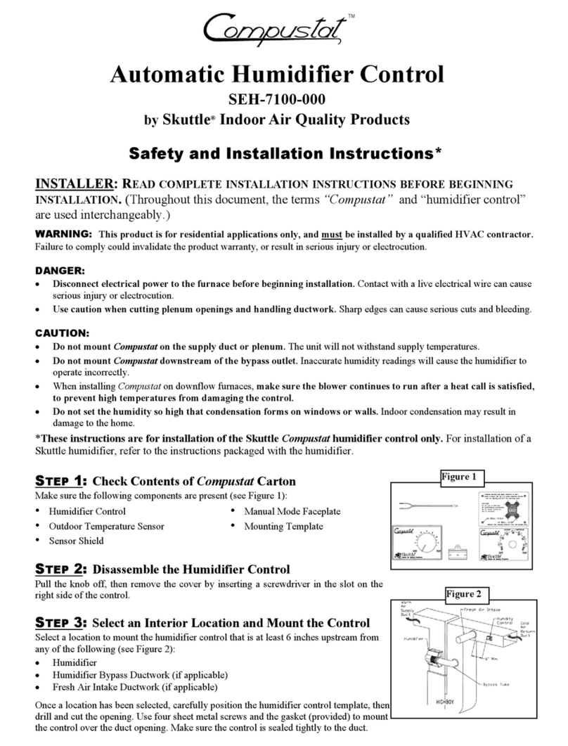Skuttle Indoor Air Quality Products Compustat SEH-7100-000 Safety and installation instructions
