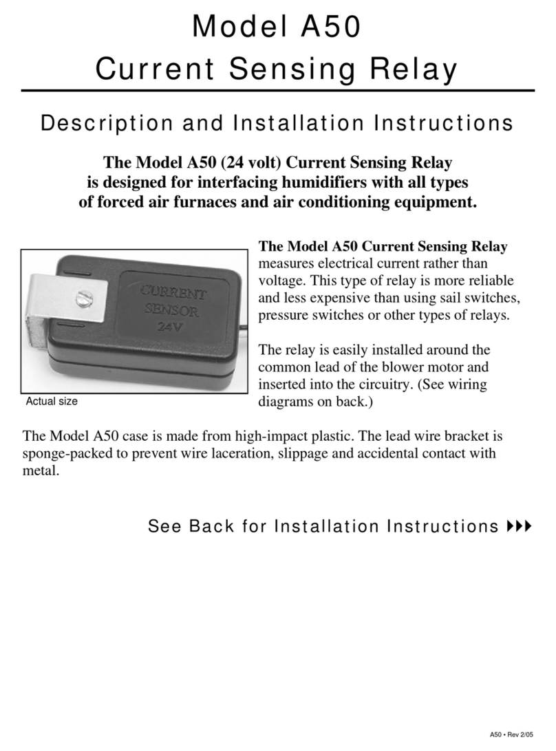 Skuttle Indoor Air Quality Products Current Sensing Relay A50 installation instructions