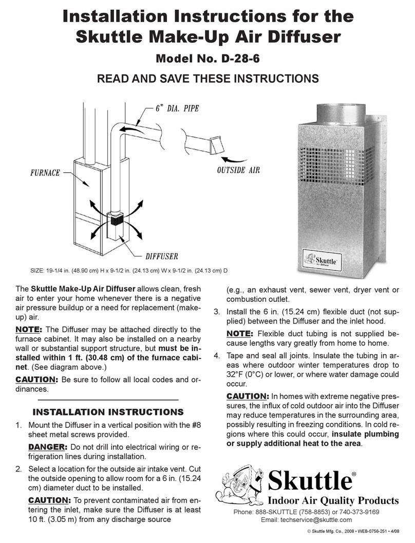 Skuttle Indoor Air Quality Products Skuttle Make-Up Air Diffuser D-28-6 installation instructions Skuttle Indoor Air Quality Products Skuttle Make-Up Air Diffuser D-28-6 installation instructions