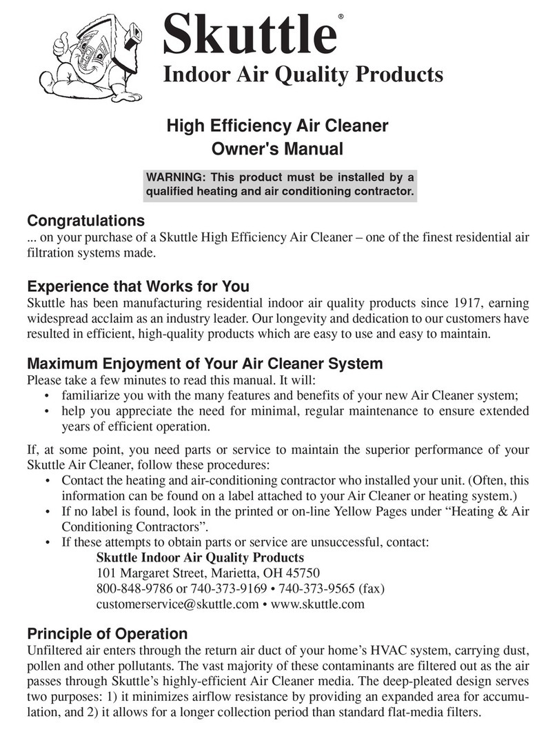 Skuttle Indoor Air Quality Products Air Cleaner owner's manual
