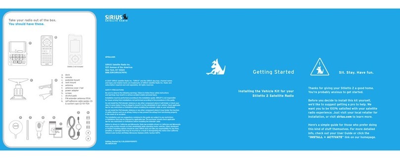 Sirius Satellite Radio SL2GSGV100107 Getting started guide Sirius Satellite Radio SL2GSGV100107 Getting started guide