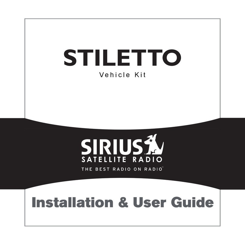 Sirius Satellite Radio Stiletto Stiletto Vechicle Kit Satellite... Installation and user guide Sirius Satellite Radio Stiletto Stiletto Vechicle Kit Satellite... Installation and user guide