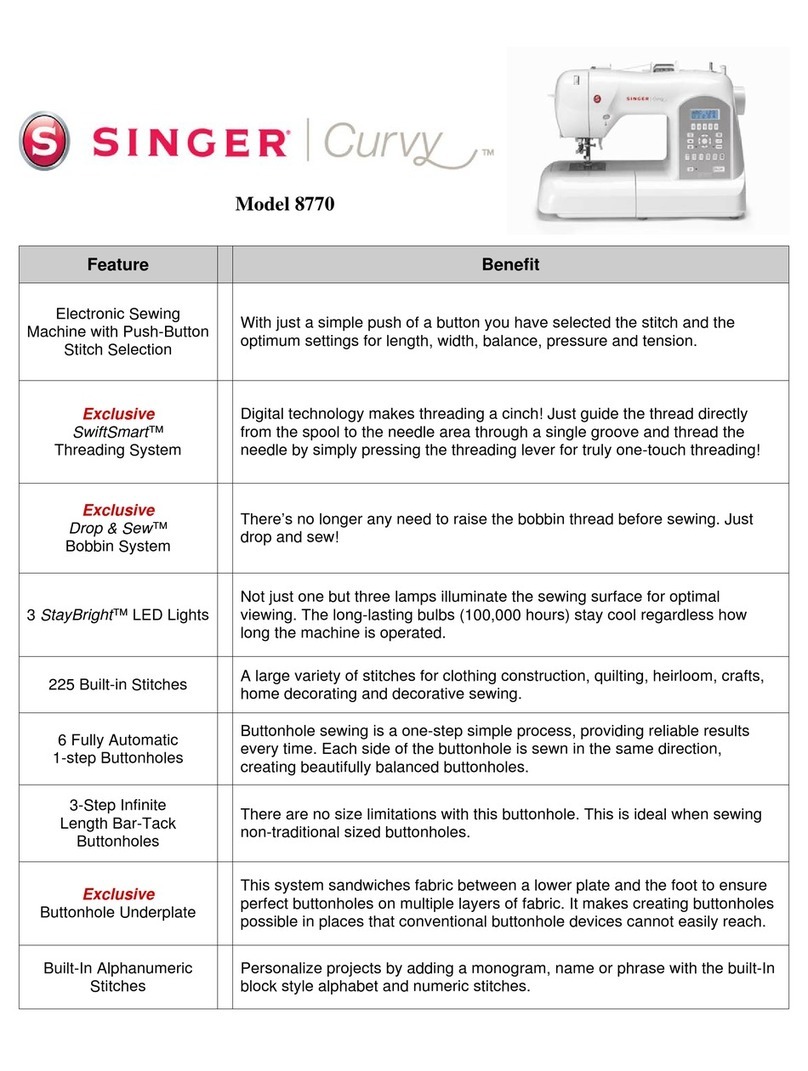 Singer 8770 CURVY Features & benefits