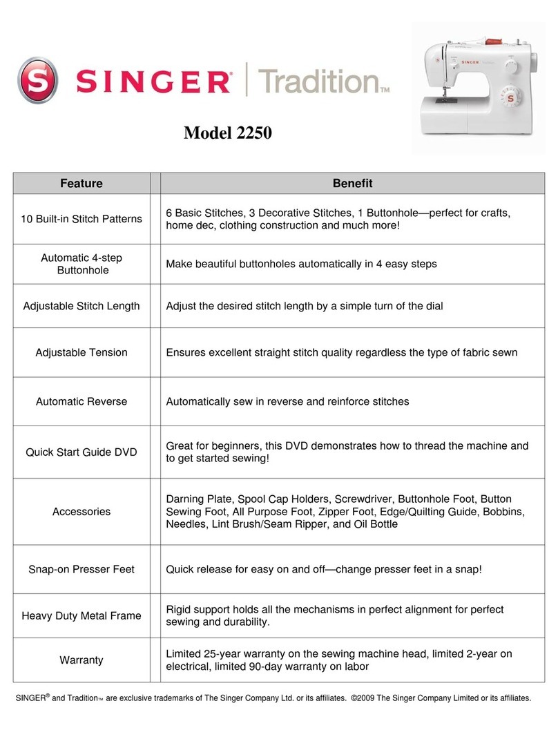 Singer Tradition 2250 Features & benefits