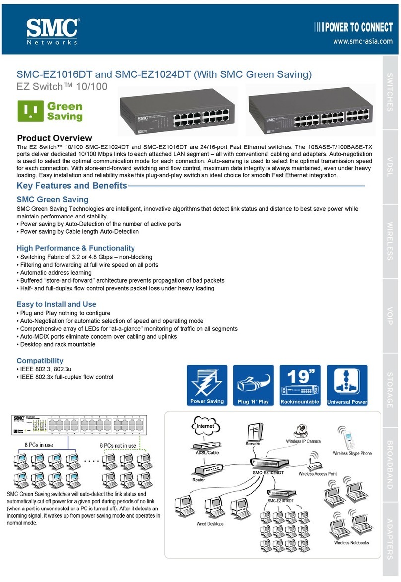 SMC Networks EZ Switch SMC-EZ1016DT Owner's manual