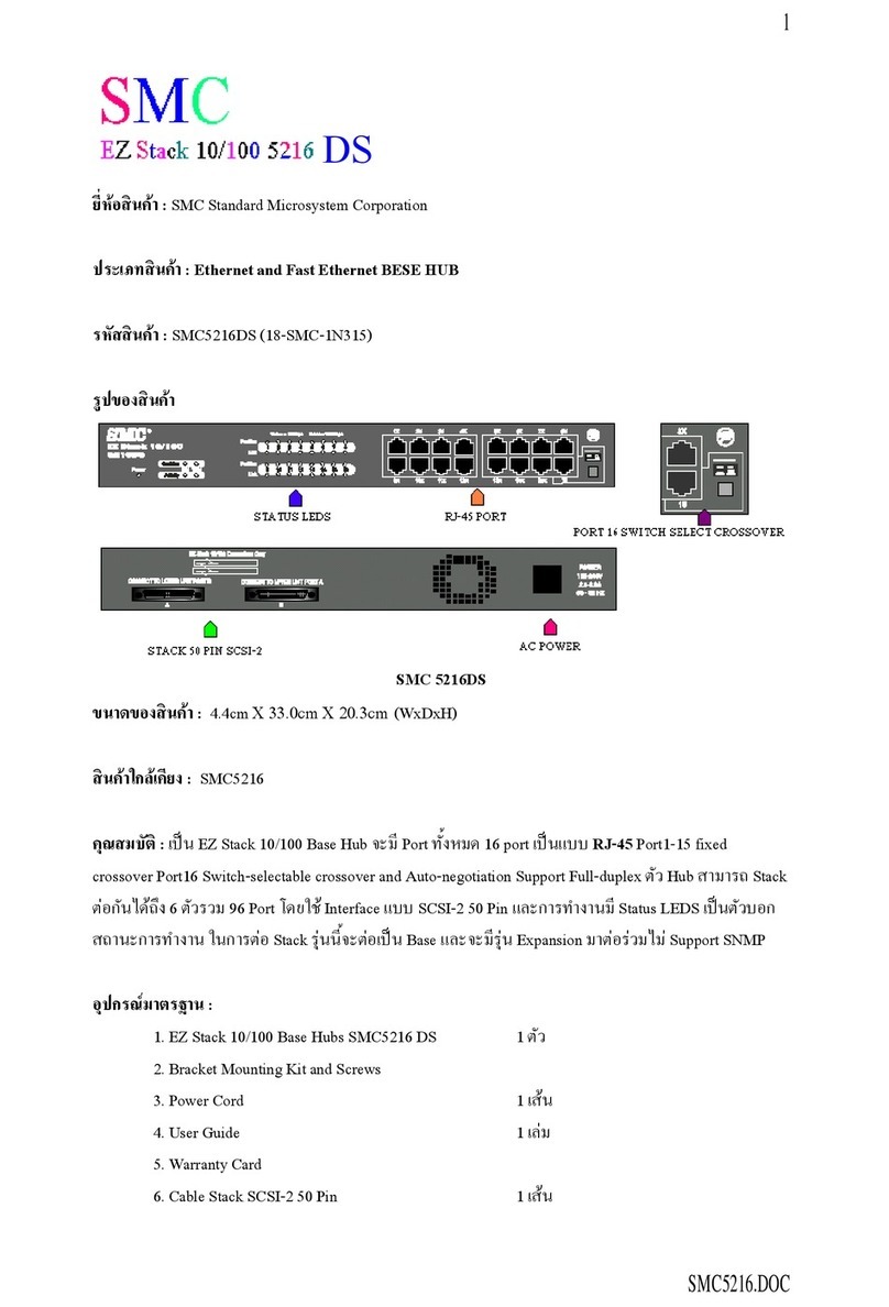 SMC Networks SMC EZ Stack 10/100 SMC5216 Specification sheet