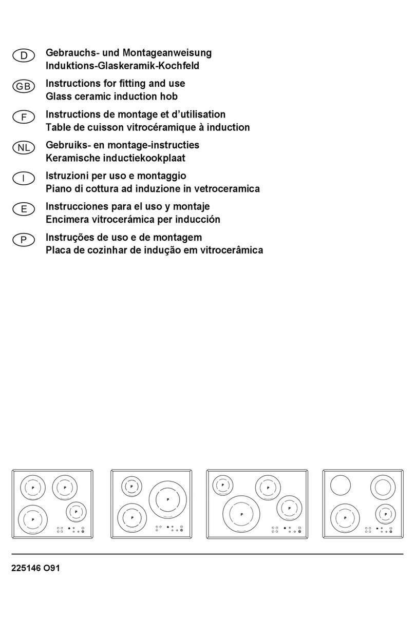 Smeg Glass Ceramic Induction Hob SE2642ID2 User manual