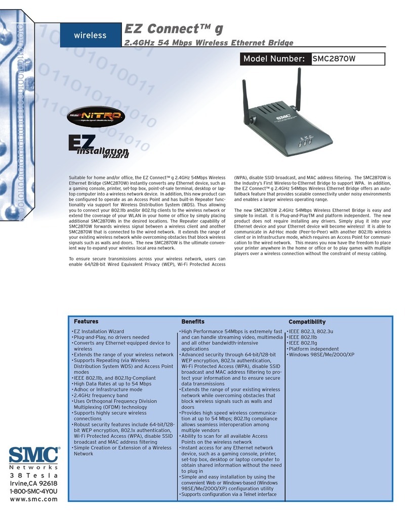 SMC Networks EZ Connect SMC2870W Specification sheet