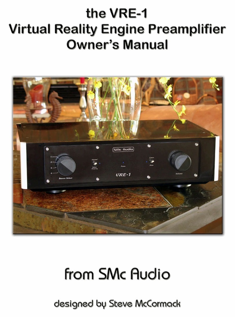 SMc Audio Virtual Reality Engine Preamplifier VRE-1 User manual