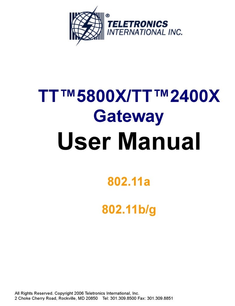 Teletronics International Gateway TTTM5800X user manual