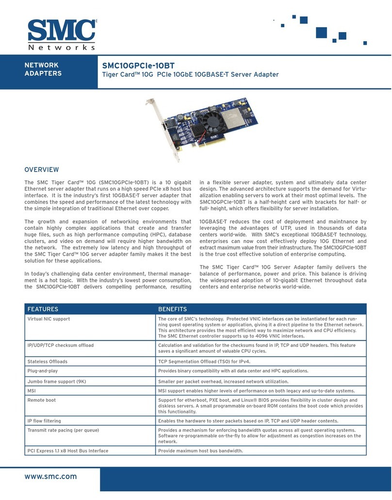 SMC Networks Tiger Card SMC10GPCIe-10BT User manual SMC Networks Tiger Card SMC10GPCIe-10BT User manual
