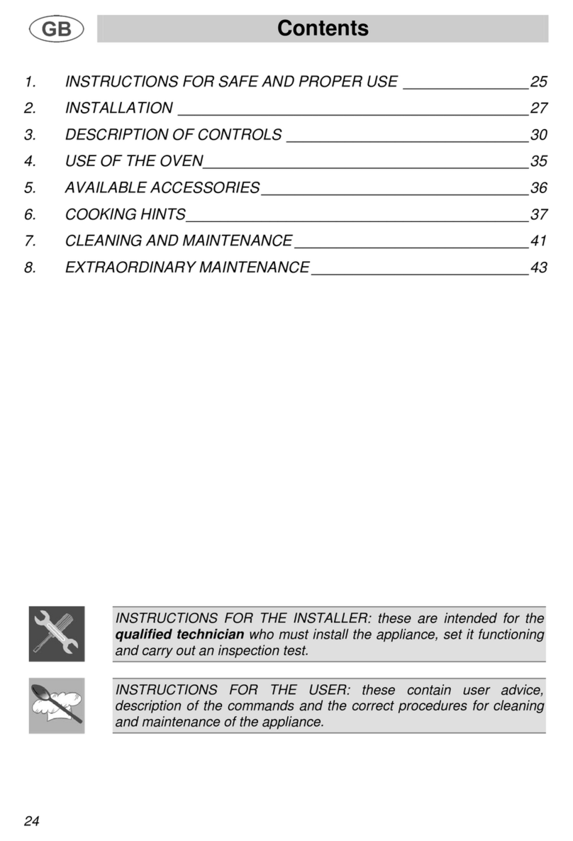 Smeg F166-5 Instructions for installation and use
