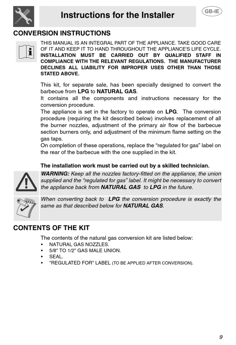 Smeg BQ6030 Instructions for the installer