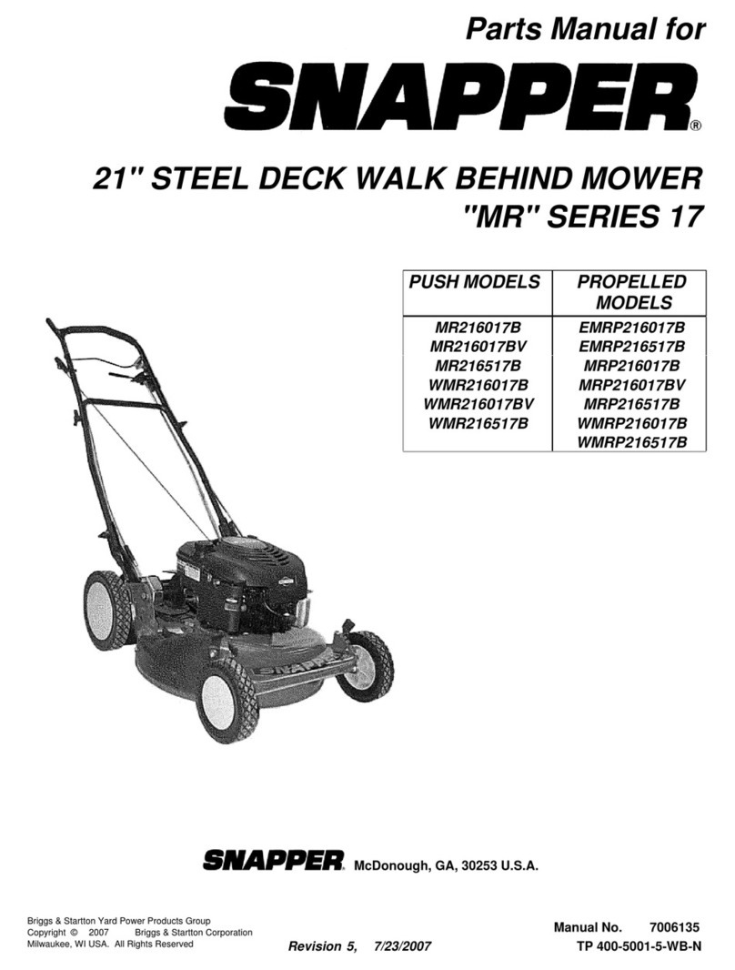 Snapper "MR" SERIES 17 EMRP216017B User manual Snapper "MR" SERIES 17 EMRP216017B User manual