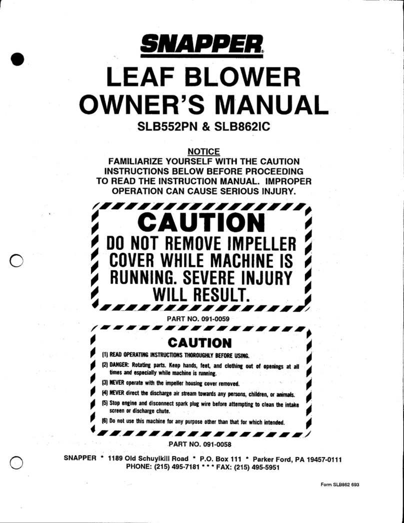 Snapper SLB862 owner's manual