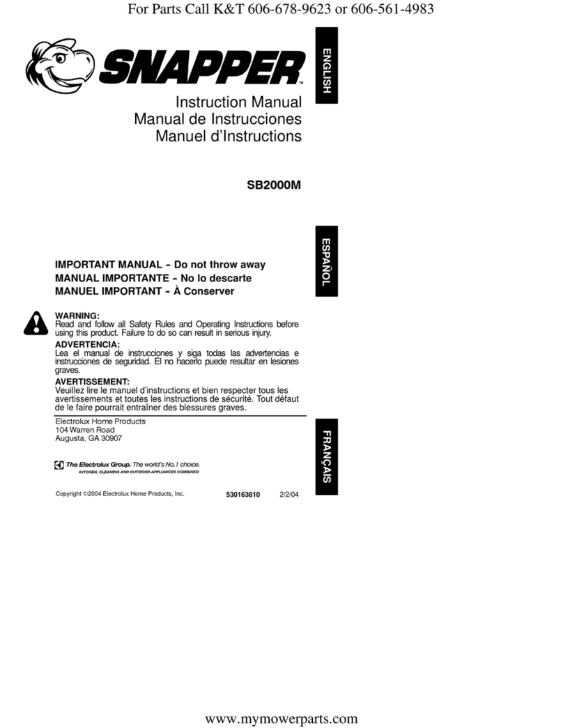 Snapper SB2000M User manual Snapper SB2000M User manual