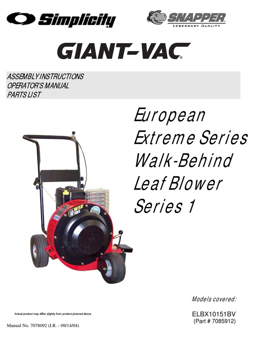 Giant-Vac ELBX10151BV Operator's manual