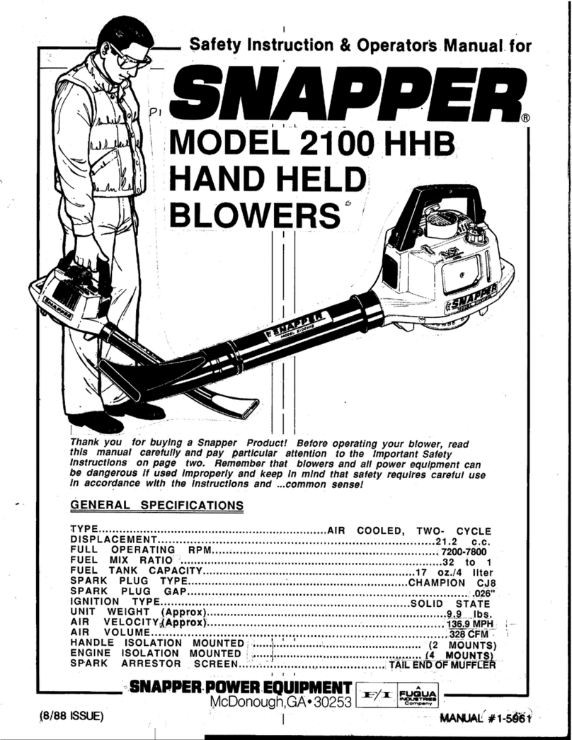 Snapper 2100 HHB Operation and maintenance manual Snapper 2100 HHB Operation and maintenance manual