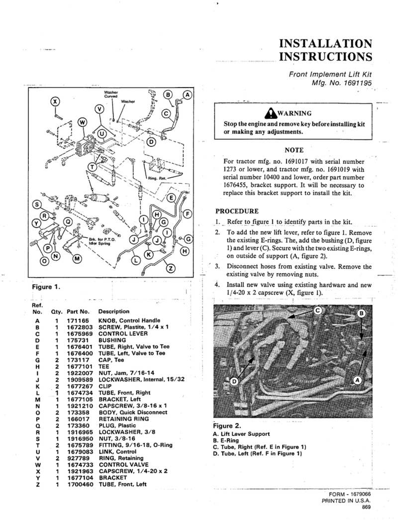 Snapper Front Implement Lift Kit 1691195 installation instructions Snapper Front Implement Lift Kit 1691195 installation instructions