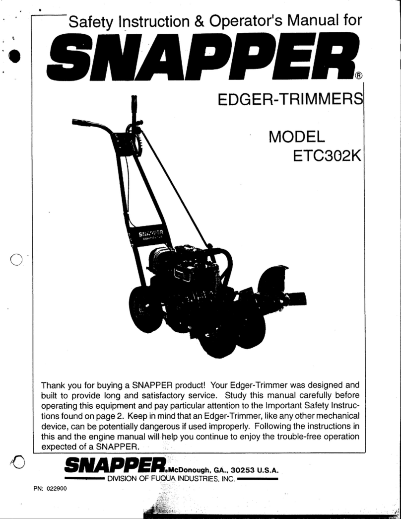 Snapper ETC302K Safety instructions & operator's manual Snapper ETC302K Safety instructions & operator's manual