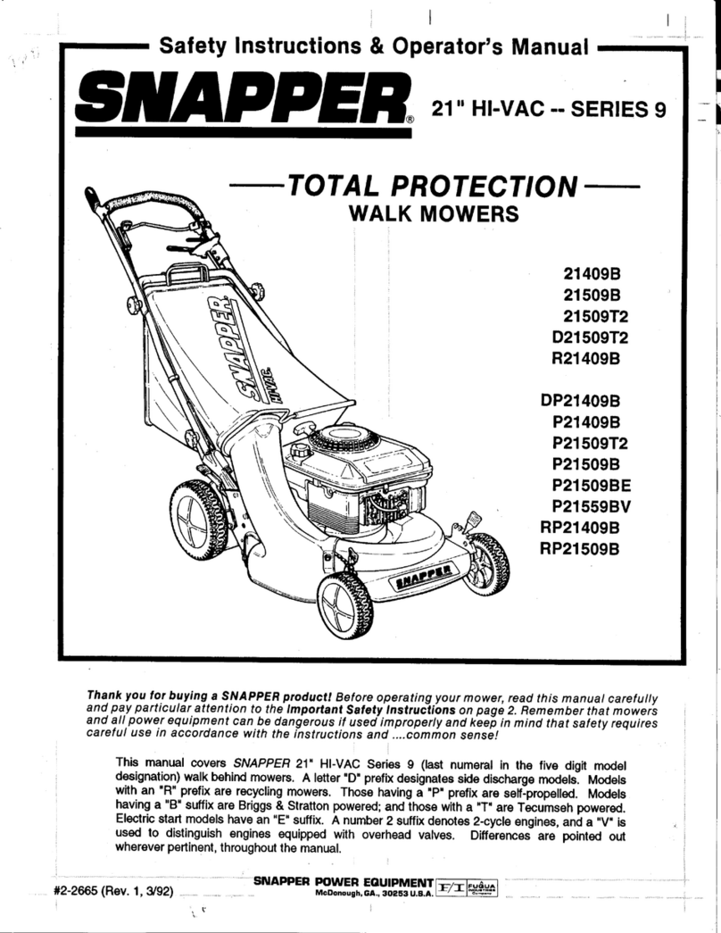 Snapper 21409B Installation instructions Snapper 21409B Installation instructions
