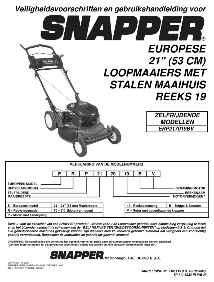 Snapper ERP217019BV Instruction Manual
