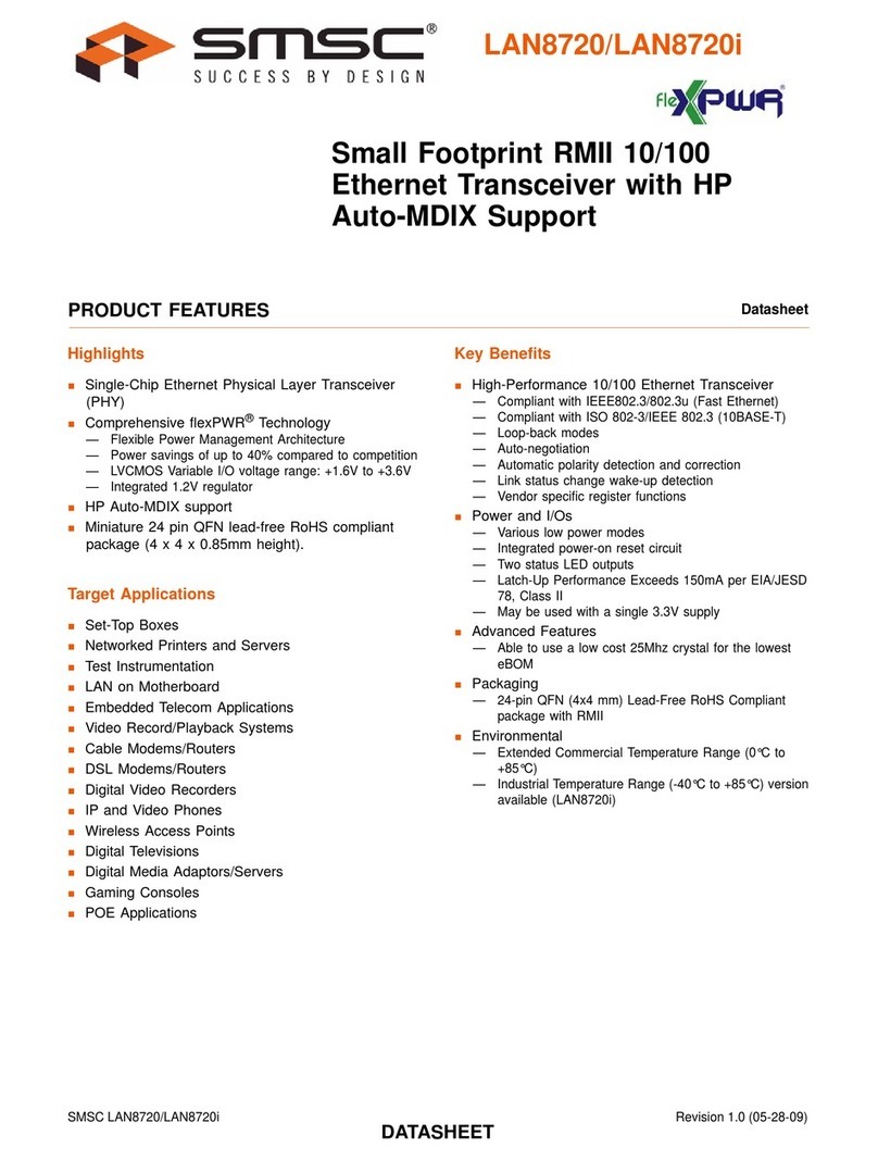 SMSC FlexPWR LAN8720 Specification sheet SMSC FlexPWR LAN8720 Specification sheet