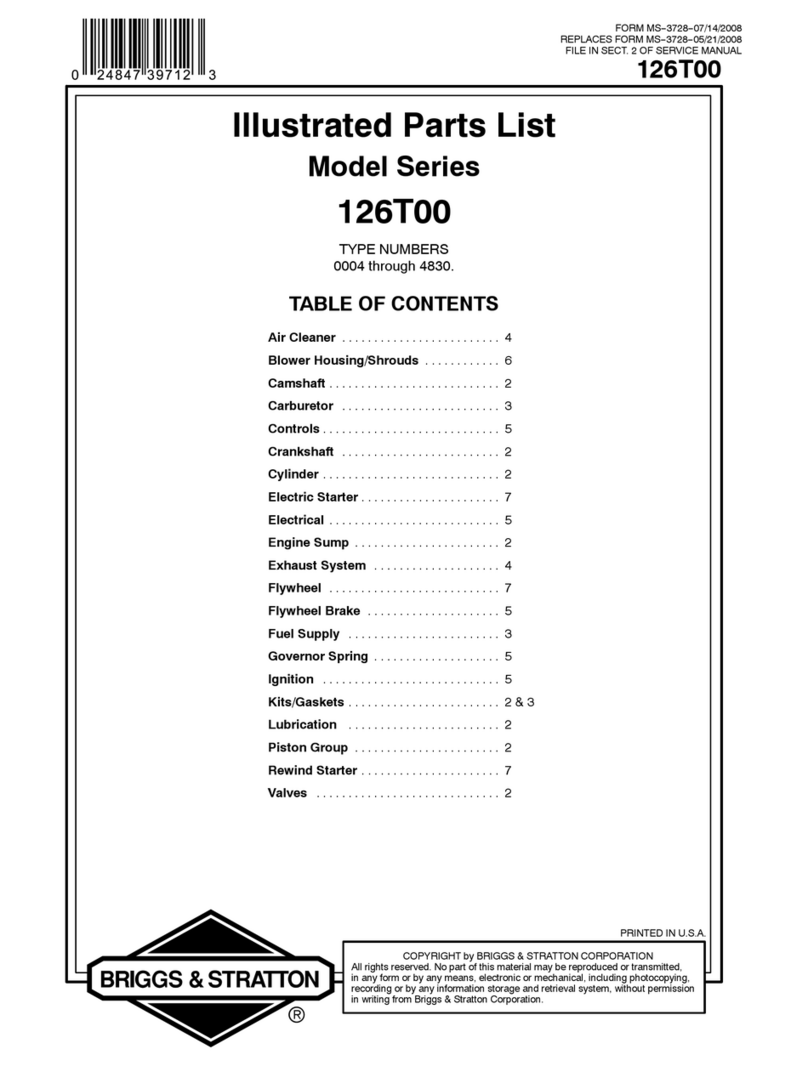 Briggs & Stratton 126T00 Series Illustrated parts list Briggs & Stratton 126T00 Series Illustrated parts list