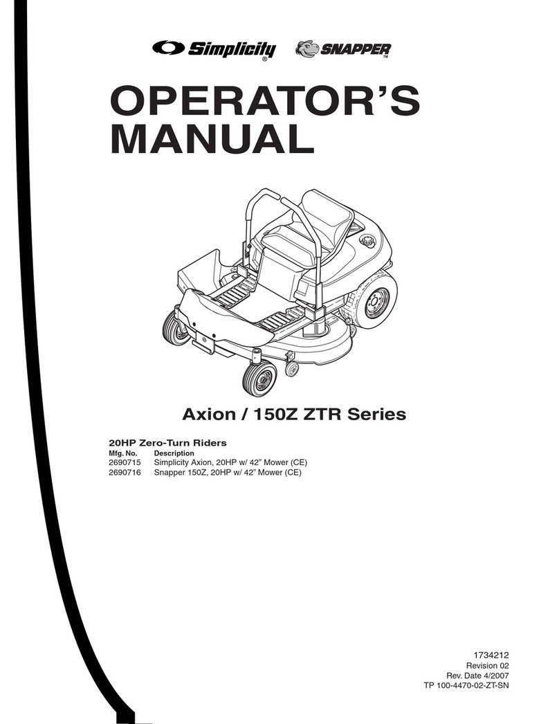 Snapper 150Z ZTR Series User manual