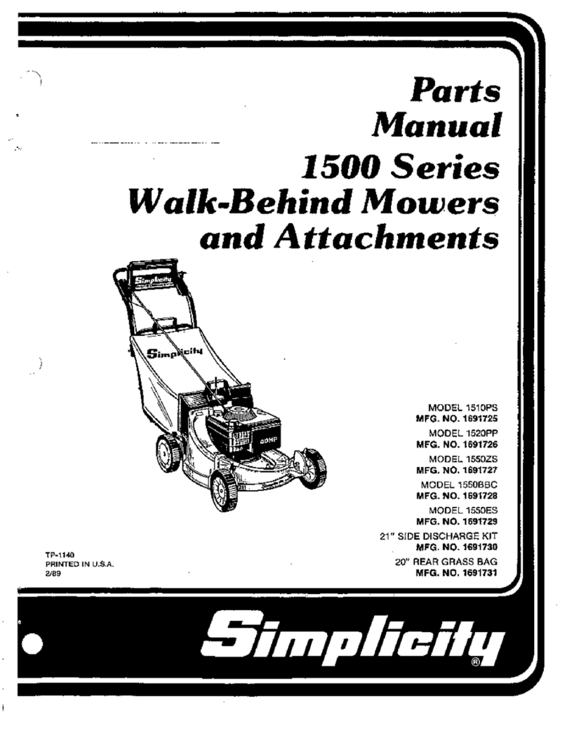 Simplicity 1500 Series parts manual