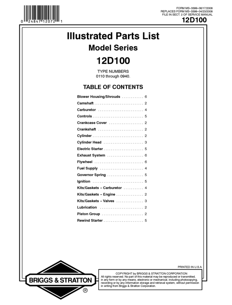 Briggs & Stratton 12D100 Series Setup guide