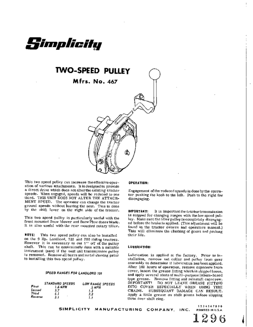 Simplicity 167 User manual
