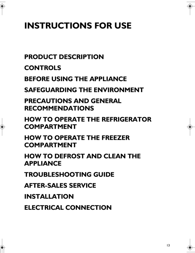 Smeg Refrigerator FR205A7 Instructions for use