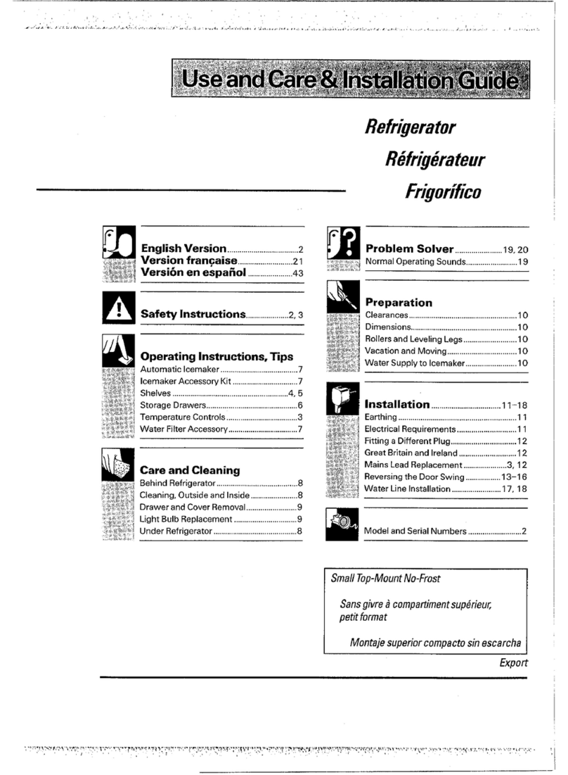 Smeg Refrigerator SRA416TP2 Training manual Smeg Refrigerator SRA416TP2 Training manual