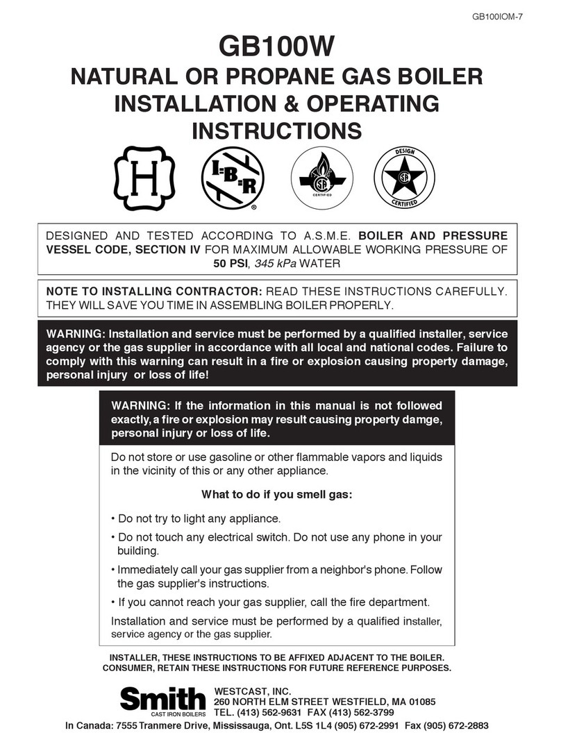 Smith Cast Iron Boilers GB100W Installation & operating instructions