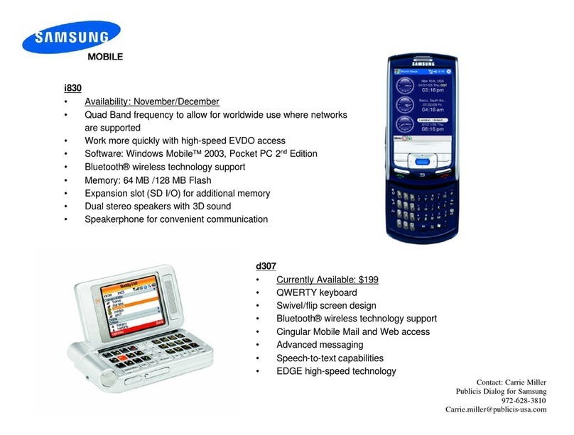 Samsung D307 - SGH Cell Phone User manual