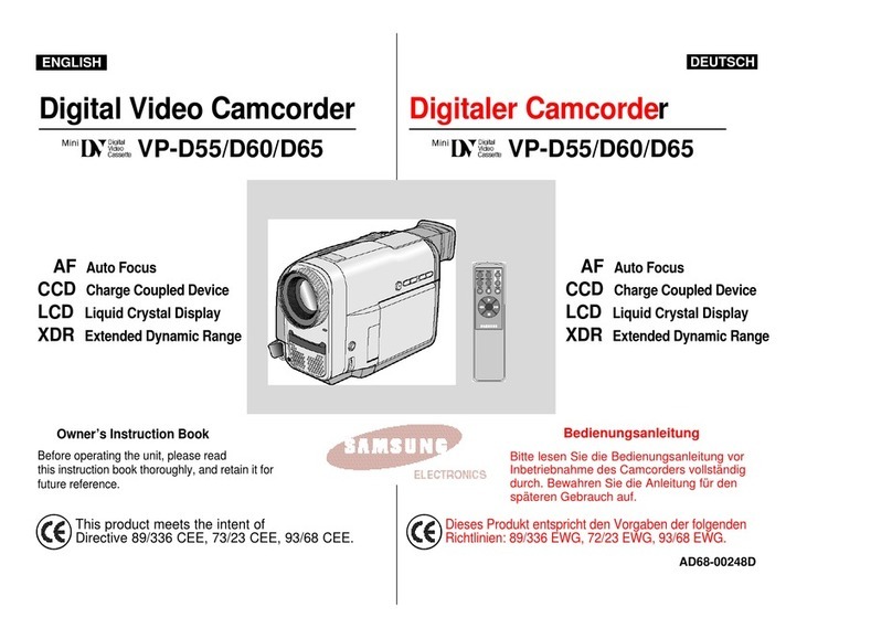 Samsung VP-D55, VP-D60, VP-D65 owner's manual