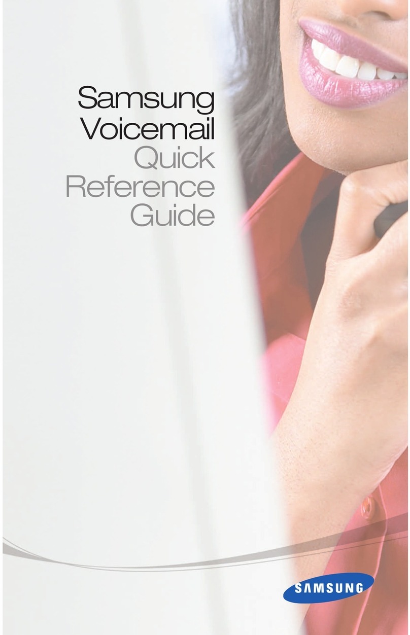 Samsung Voicemail Quick reference guide