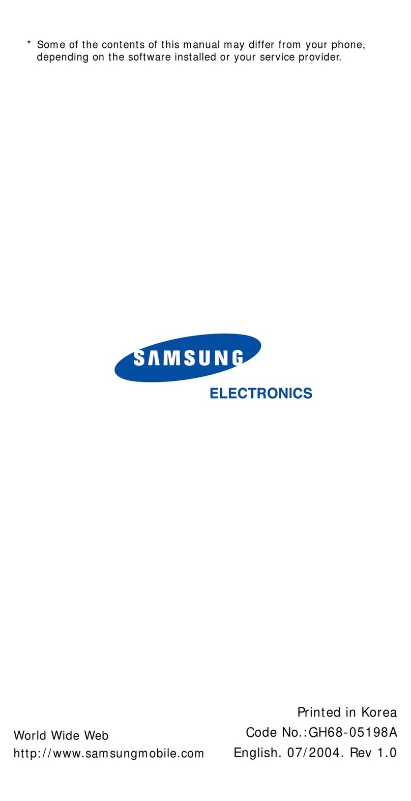 Samsung D410 - SGH Cell Phone User manual