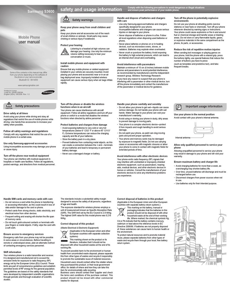 Samsung S3600 User manual