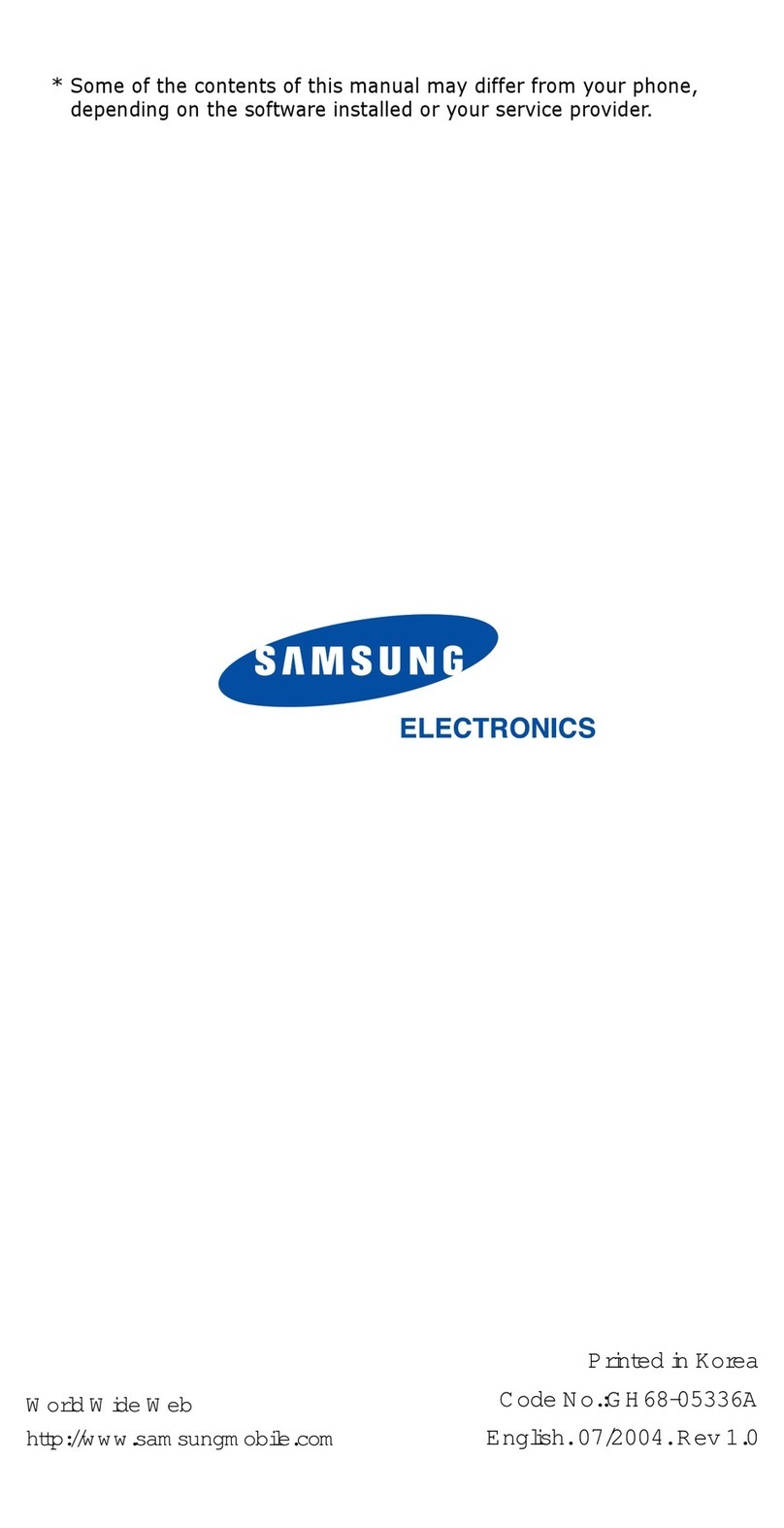 Samsung G H68-05336A User manual
