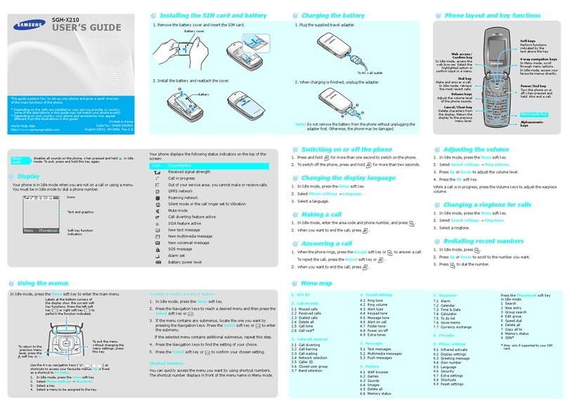 Samsung SGH-X210 User manual