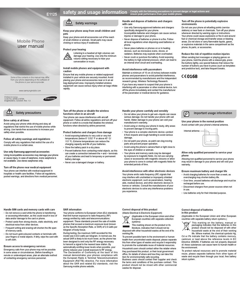 Samsung E1125 User manual