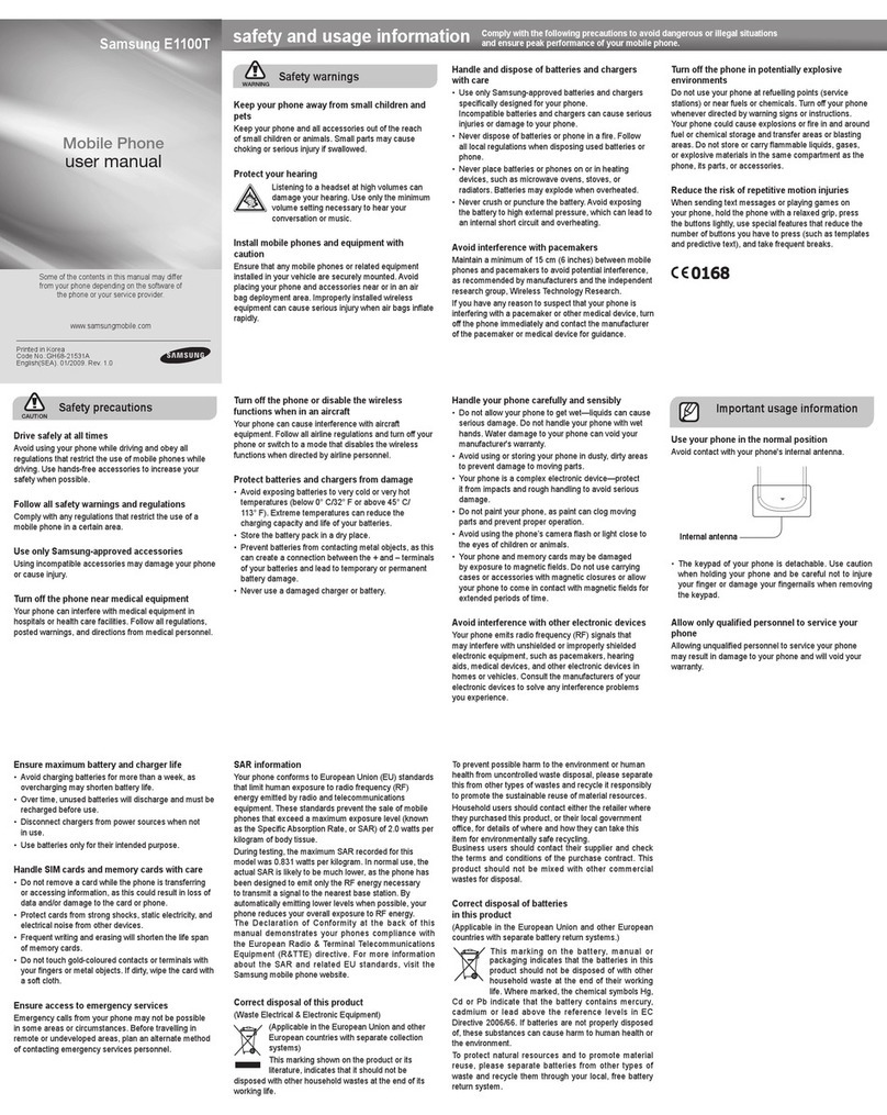 Samsung E1100T User manual
