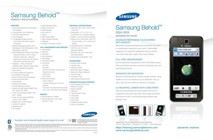 Samsung Behold SGH t919 Information guide