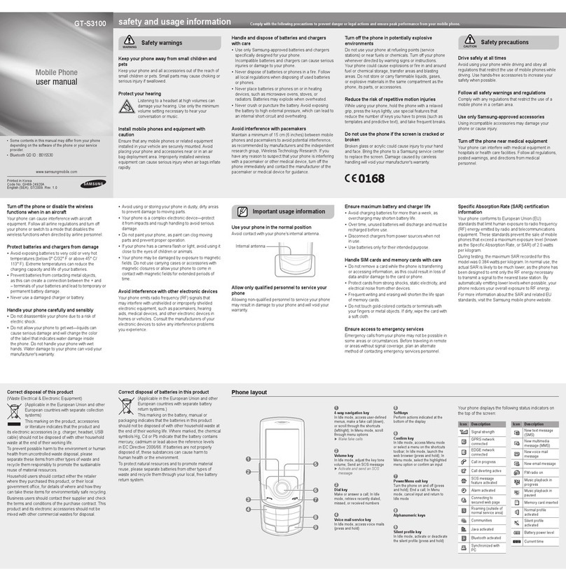 Samsung GT-S3100 User manual