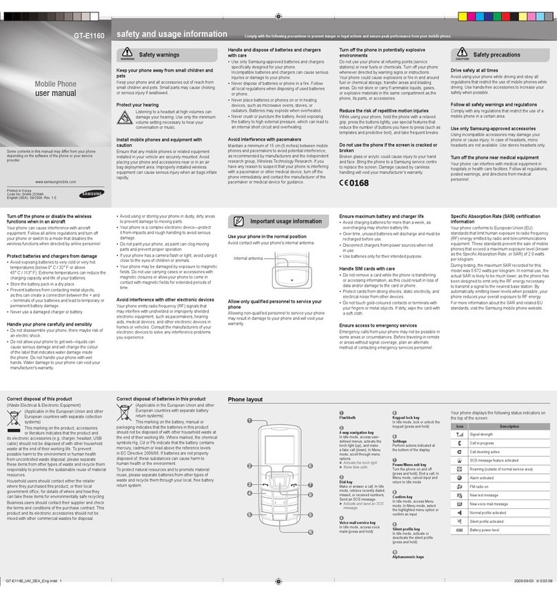 Samsung GT-E1160 User manual
