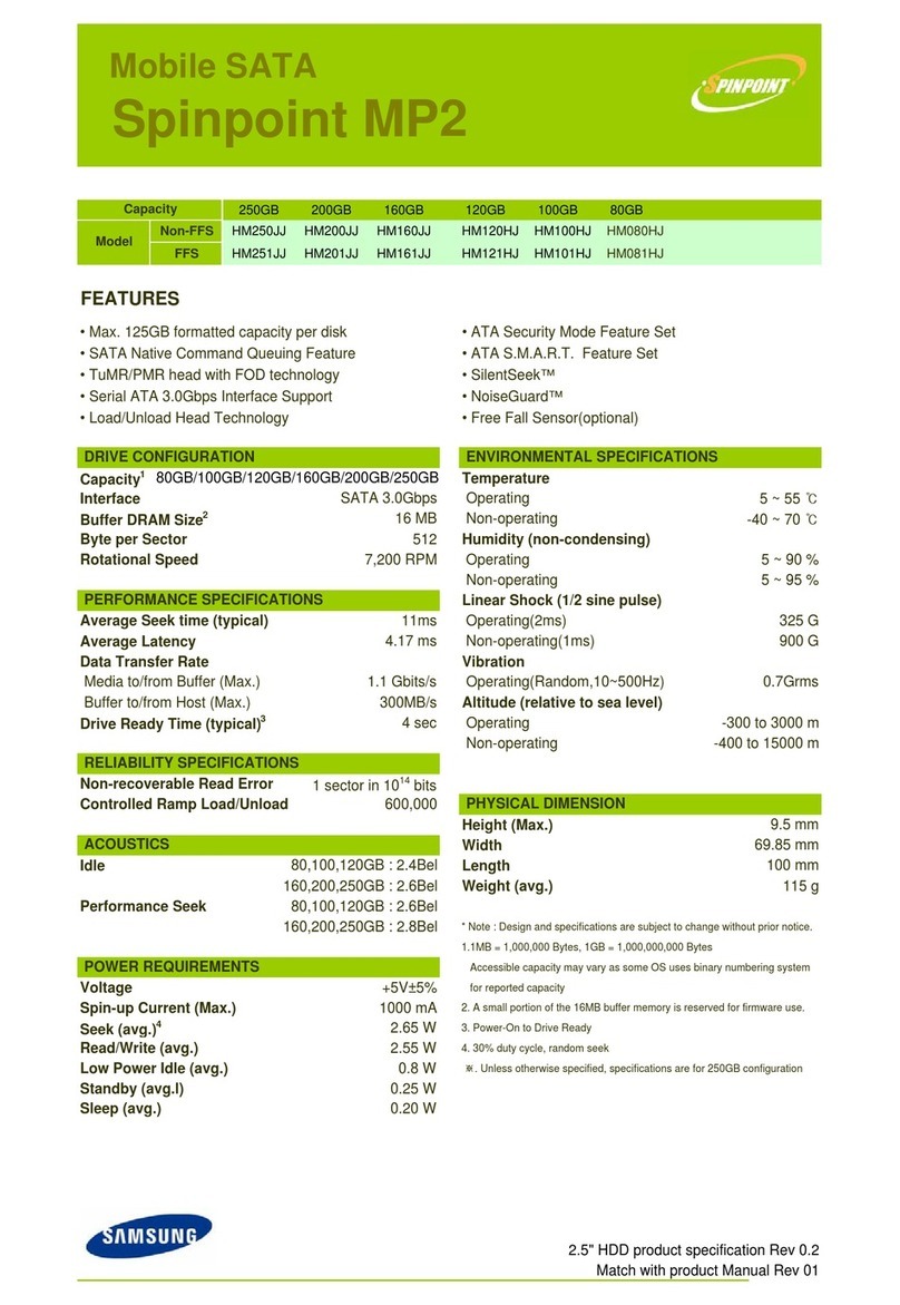 Samsung SPINPOINT MP2 HM080HJ Specifications