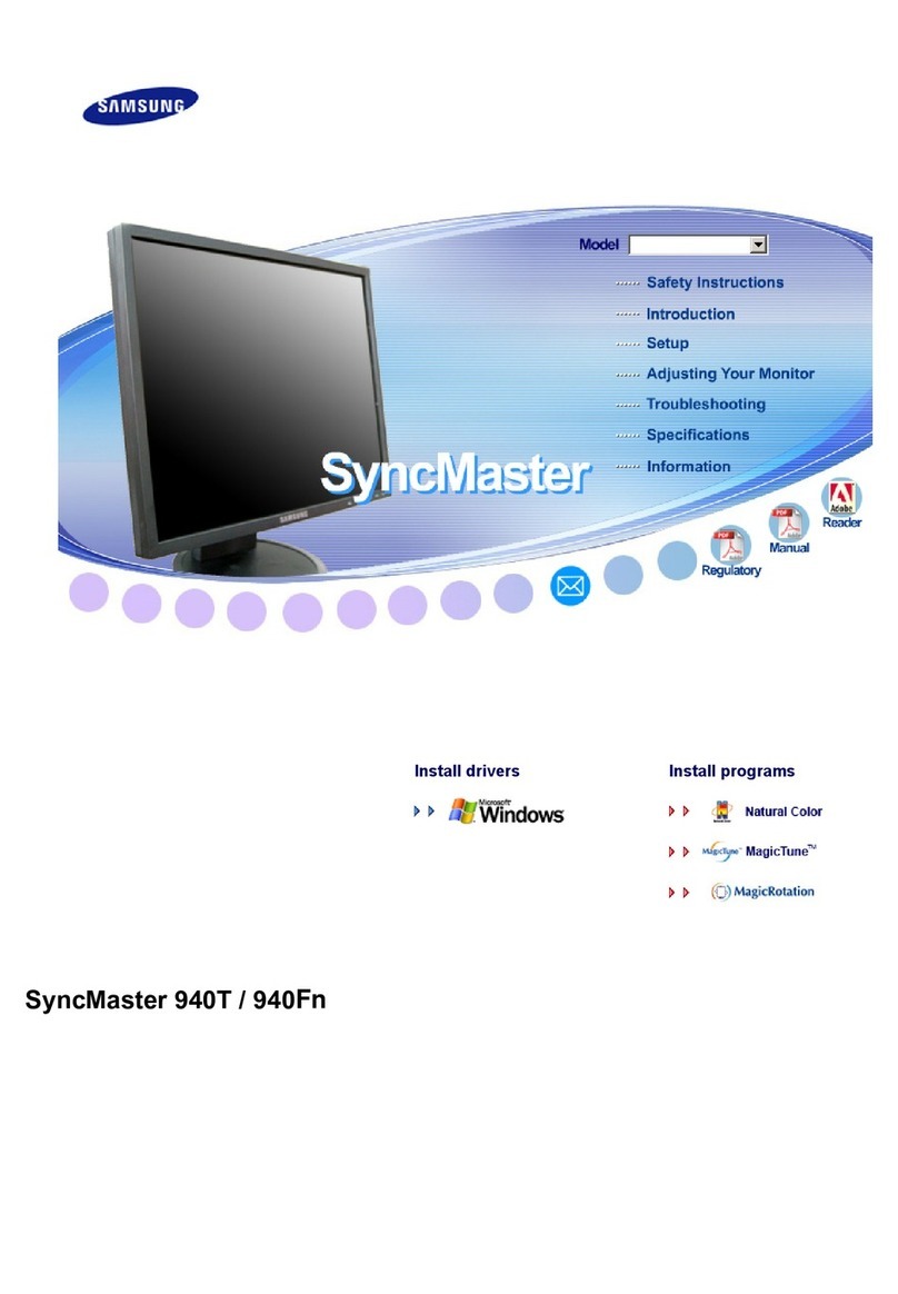 Samsung 940T - SyncMaster - 19" LCD Monitor User manual