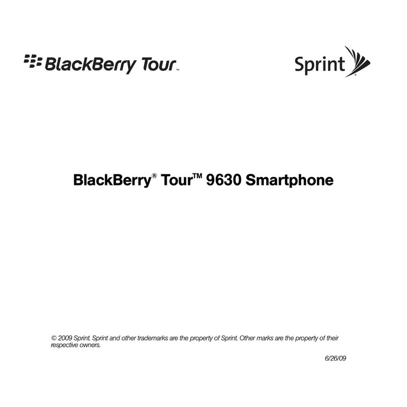 Blackbe;rry TOUR 9630 - 256 MB - Verizon Wireless User manual